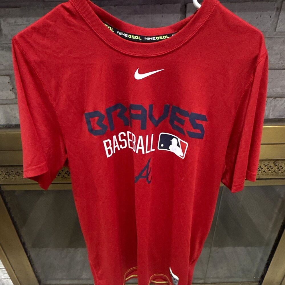 Nike Atlanta Braves Major League Baseball (MLB) Baseball Red T-Shirt Shirt